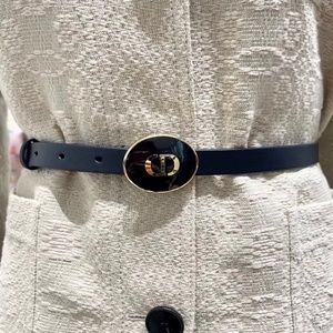 New Dior TEDDY-D BELT Black Smooth Calfskin size85